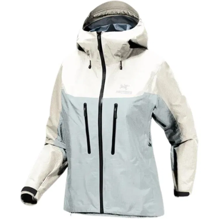 Женская ветровка для скалолазания ALPHA Climbing Arcteryx, Polar White/Solitude Gray/Arctic Silk/Solitude