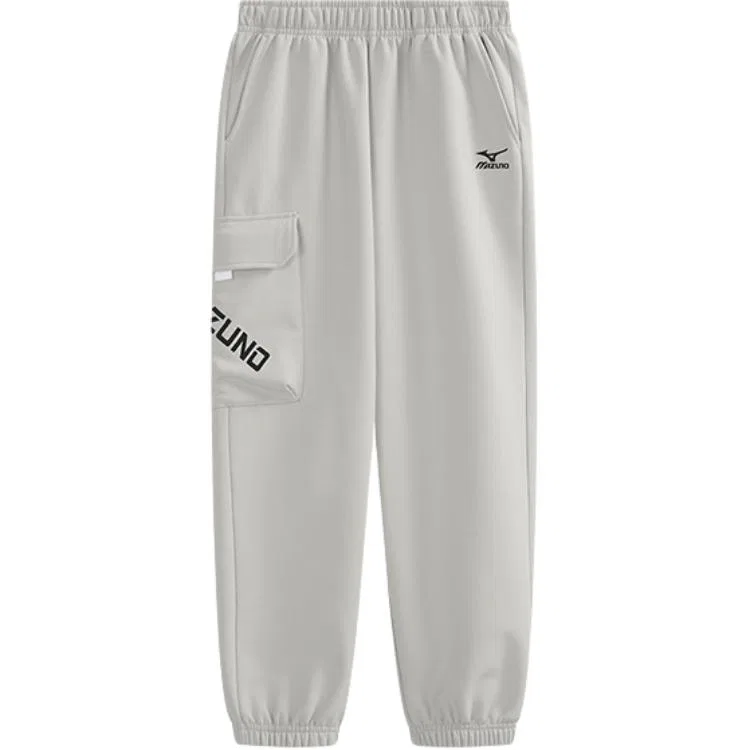 Детские трикотажные спортивные штаны утепленные Mizuno, Beige Gray