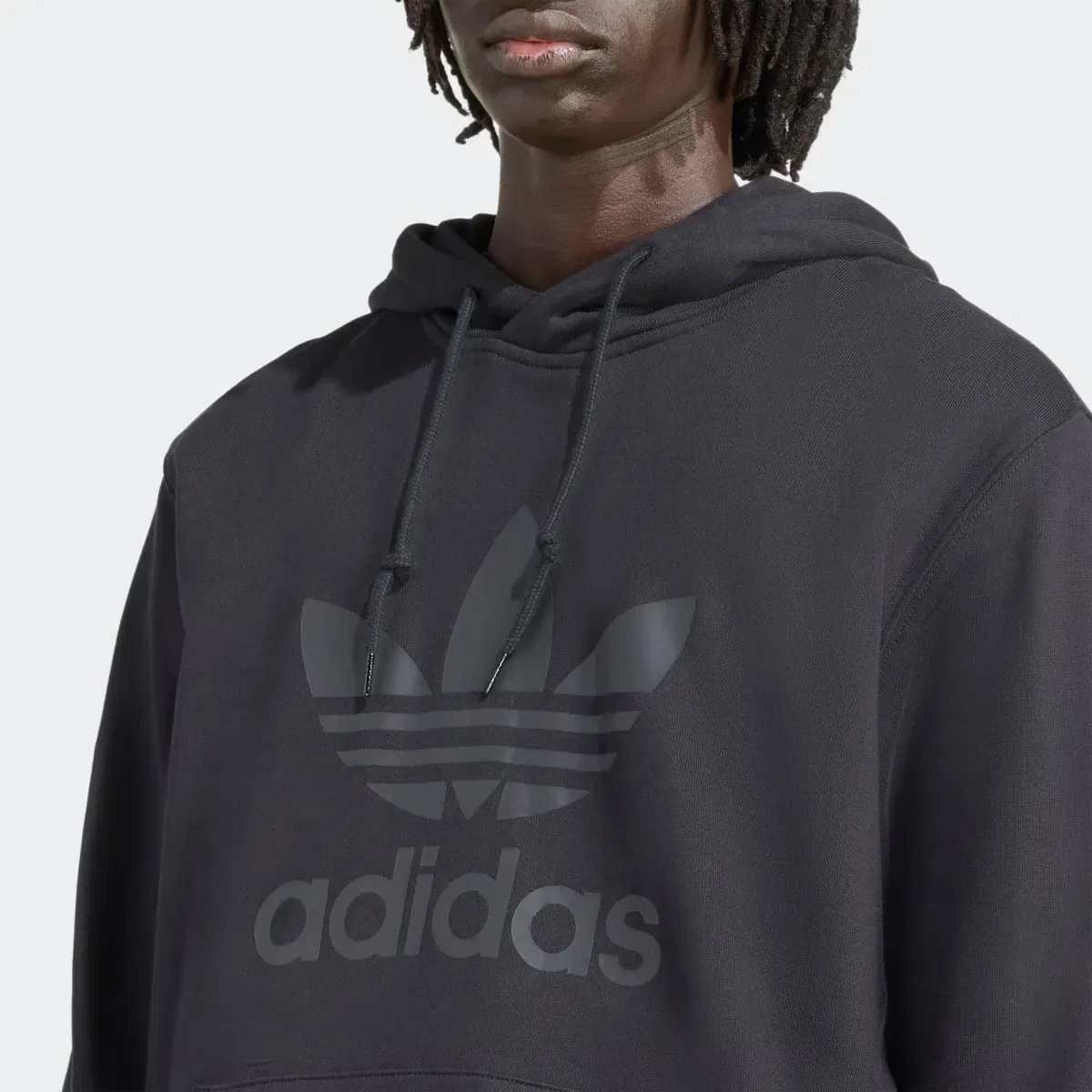 Мужская худи с принтом adidas Originals Trefoil, Negro — фото 3