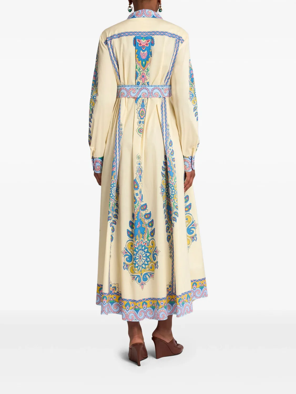 Платье-рубашка с принтом пэйсли ETRO, белый — фото 4