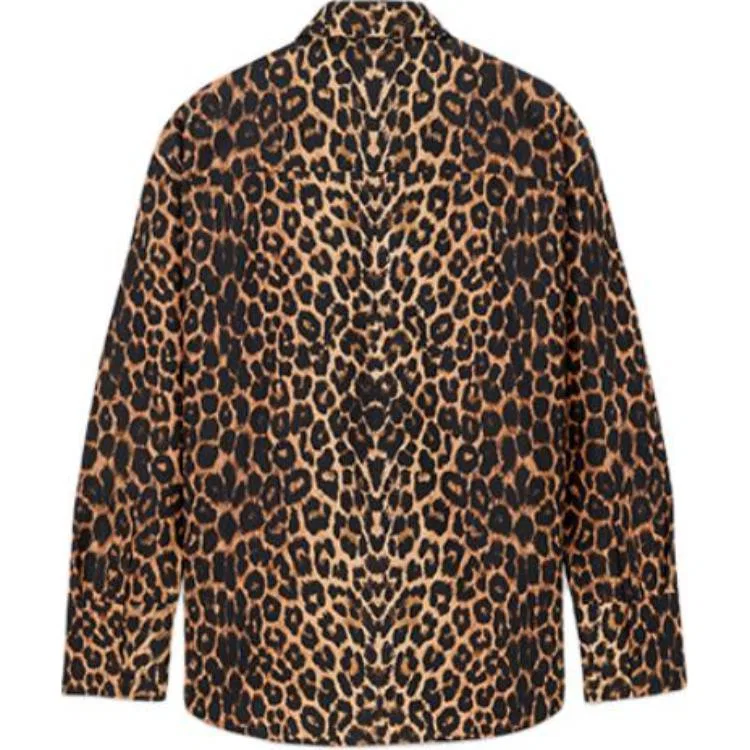 Мужская рубашка оверсайз с леопардовым принтом SAINT LAURENT, Light Tawny — фото 2