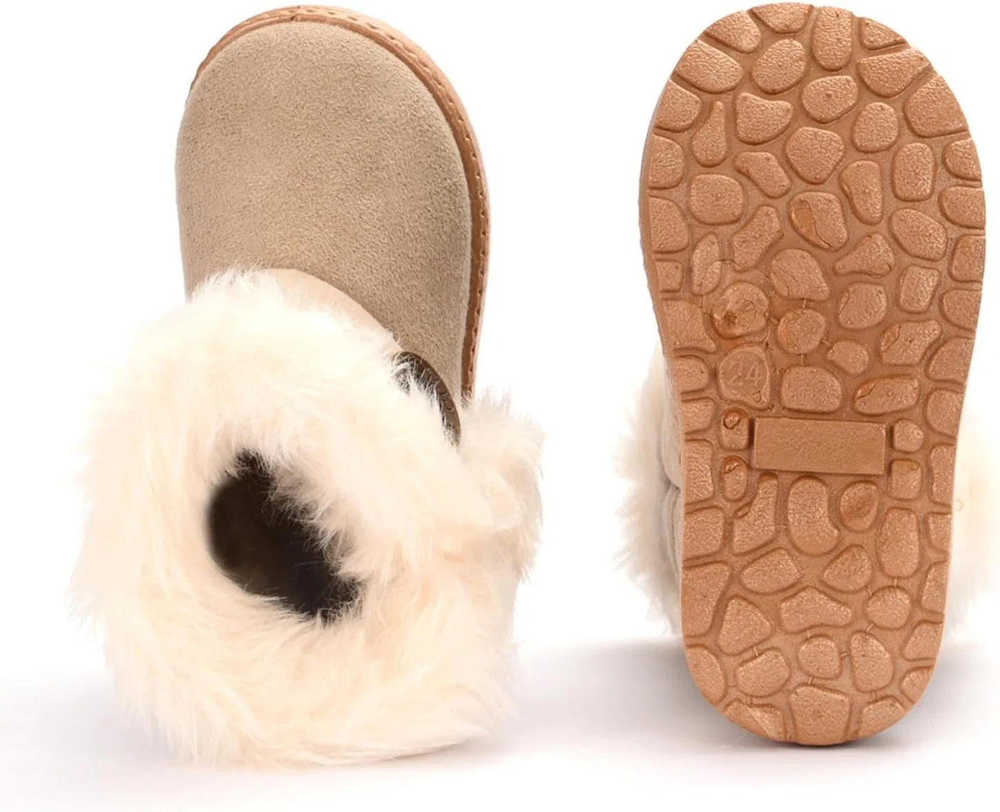 Детские зимние сапоги для девочек с мехом Winter Snow Boots Zzalalana, Beige — фото 3