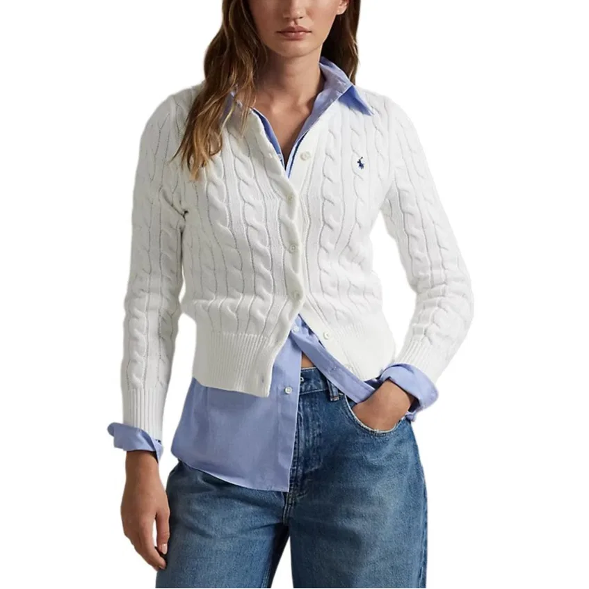 Женский трикотаж с вязаным полотном Polo Ralph Lauren, White — фото 3