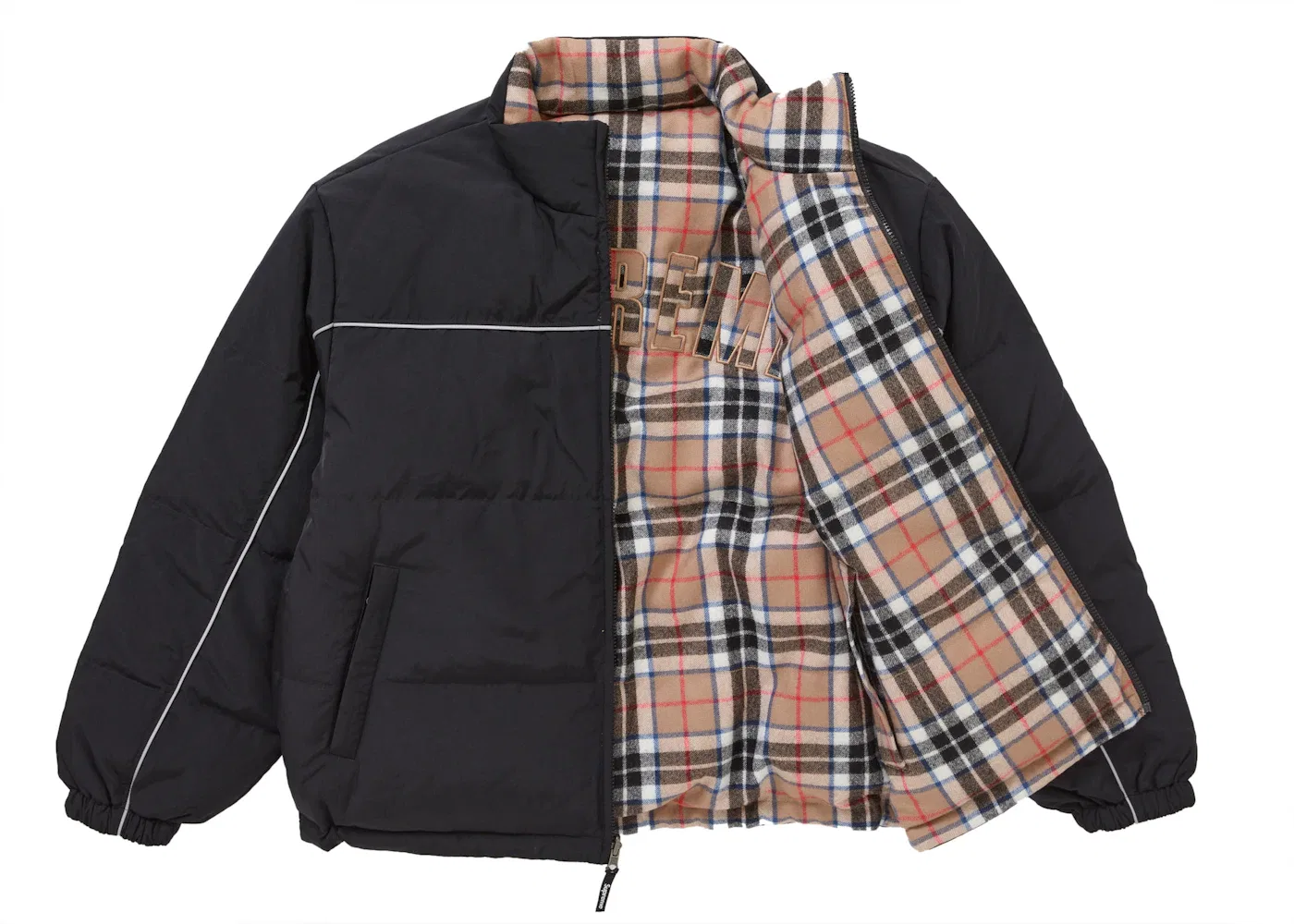 Мужская куртка-пуховик двусторонняя Supreme, Black — фото 2