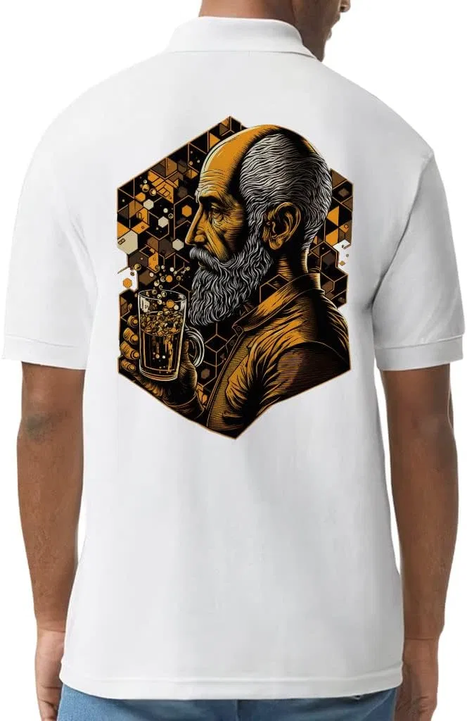 Мужская футболка-поло с принтом Beer Graphic Jersey Sport, White