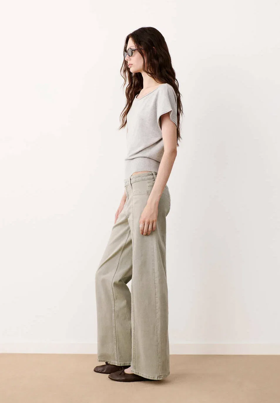 Подростковые джинсы свободного кроя Mango Kids, Khaki — фото 3