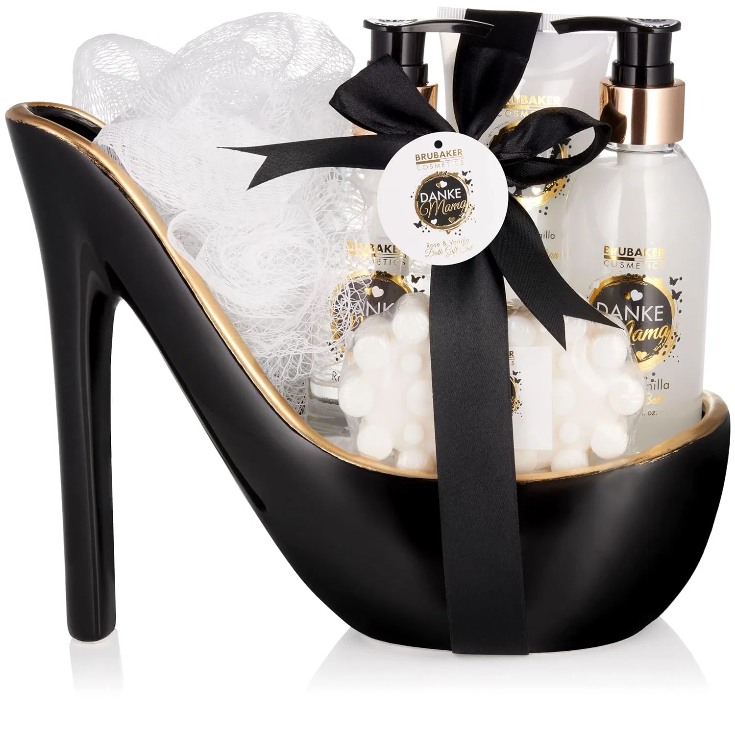 Набор косметики Luxury Beauty Set, BRUBAKER, 6 предметов, 160 мл + 160 мл + 110 мл + 85 г, White and gold ceramic stiletto