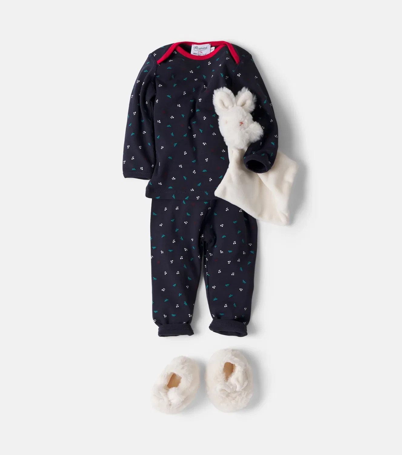 Комплект из футболки и брюк из набивного хлопка Bonpoint, синий — фото 2