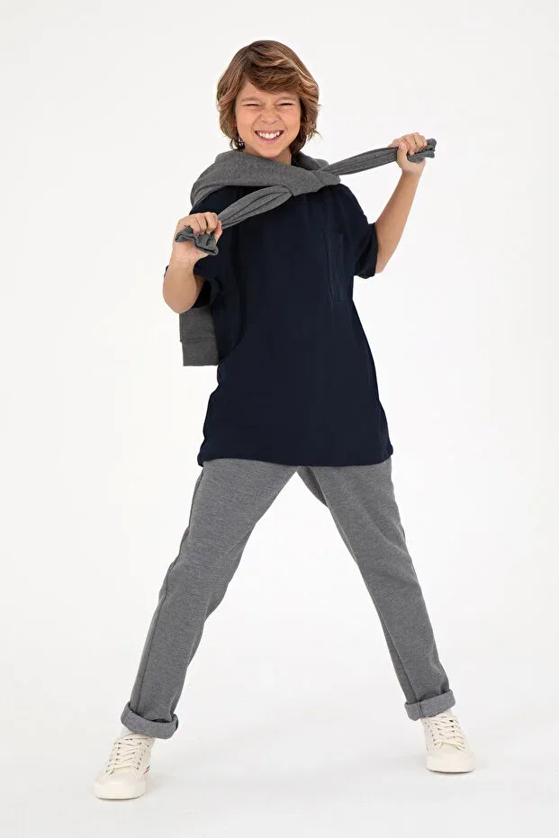 Детские брюки для мальчиков прямого кроя U.S. Polo Assn., Light Gray — фото 2