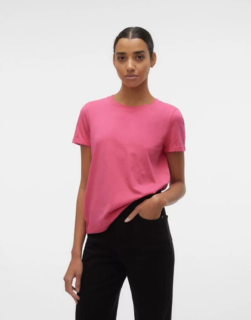 

Ярко-розовая футболка Vero Moda, Розовый, Ярко-розовая футболка Vero Moda
