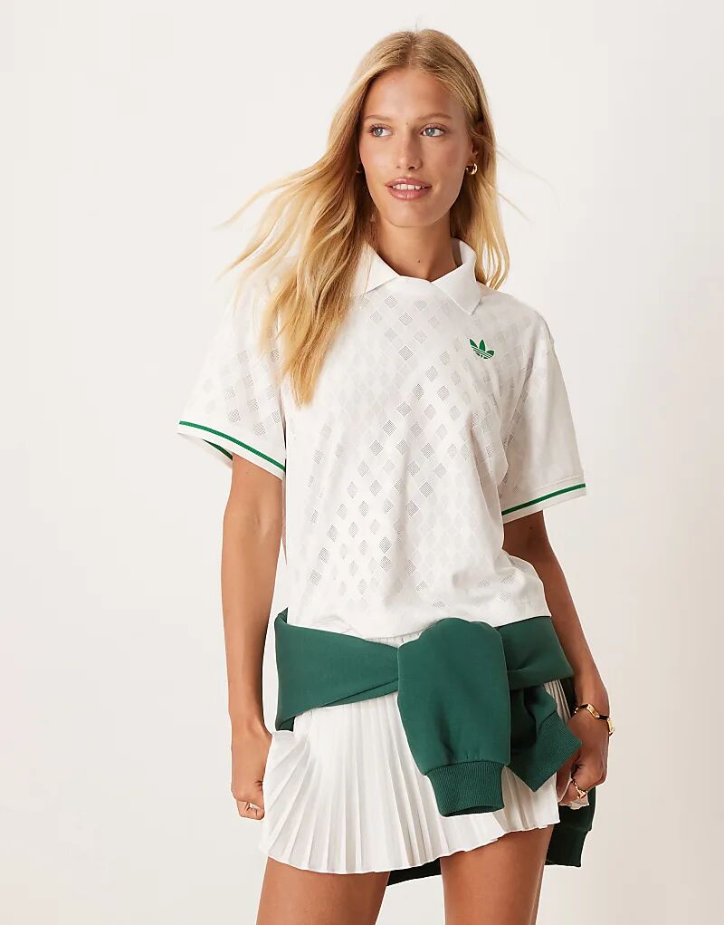 

Теннисное поло Adidas Originals Grand Slam белого цвета