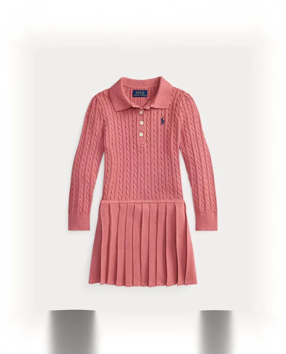 Детское платье для девочек с косами Polo Ralph Lauren, Rosa