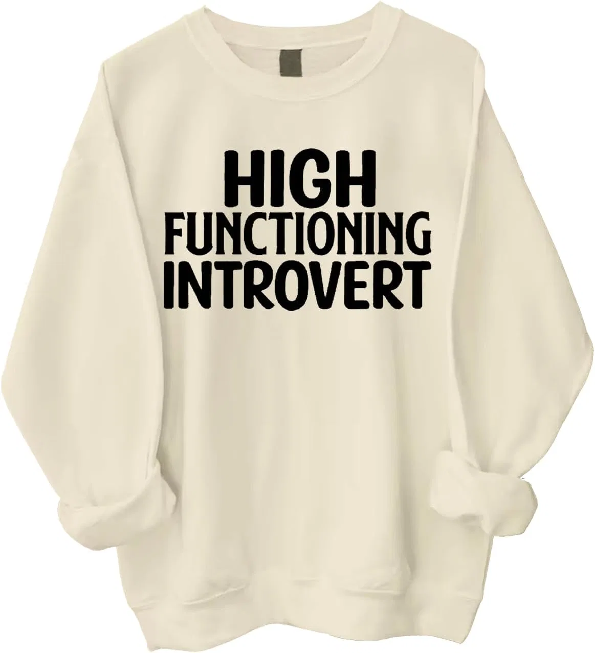 Мужской свитшот с принтом High Functioning Introvert, кремово-жёлтый