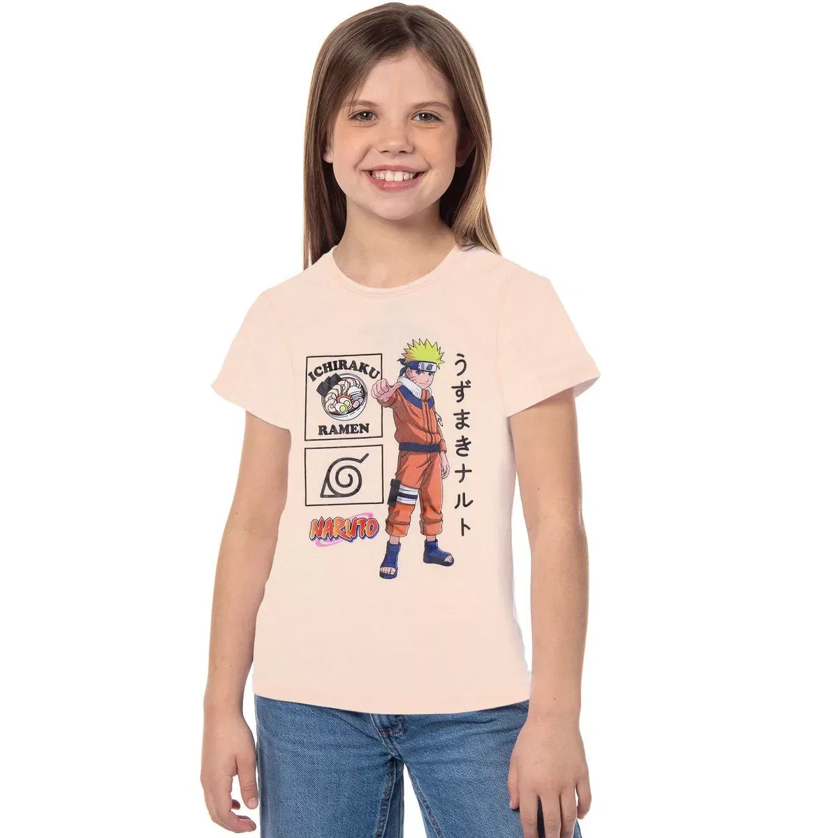 Детское футболка с принтом Naruto Girls' Anime Ichiraku Ramen Classic Thumbs Up Character T-Shirt Tee Kids Naruto, Orange