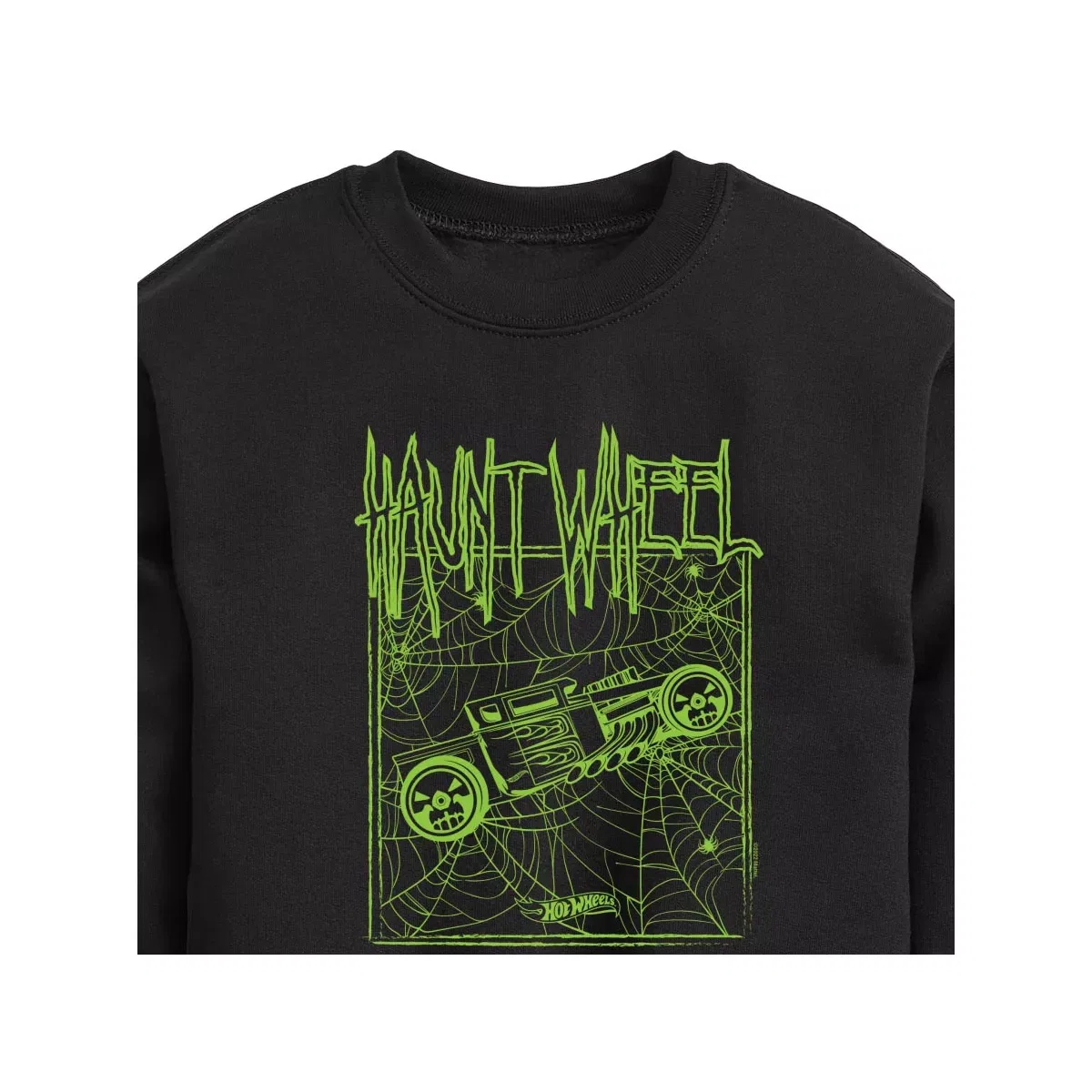 Детский свитшот для мальчиков с принтом Haunt Wheel Hot Wheels, Black — фото 2