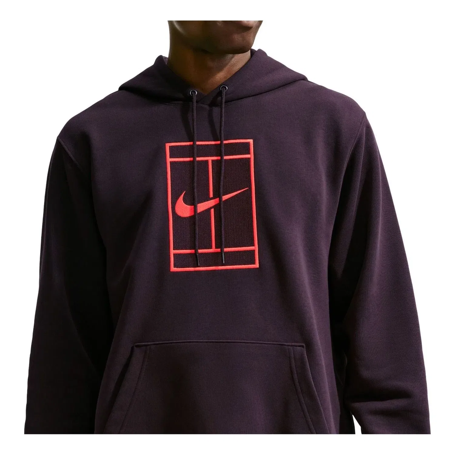 Мужское худи с длинным рукавом Nike Court Slam Dri-FIT Fleece, цвет Burgundy