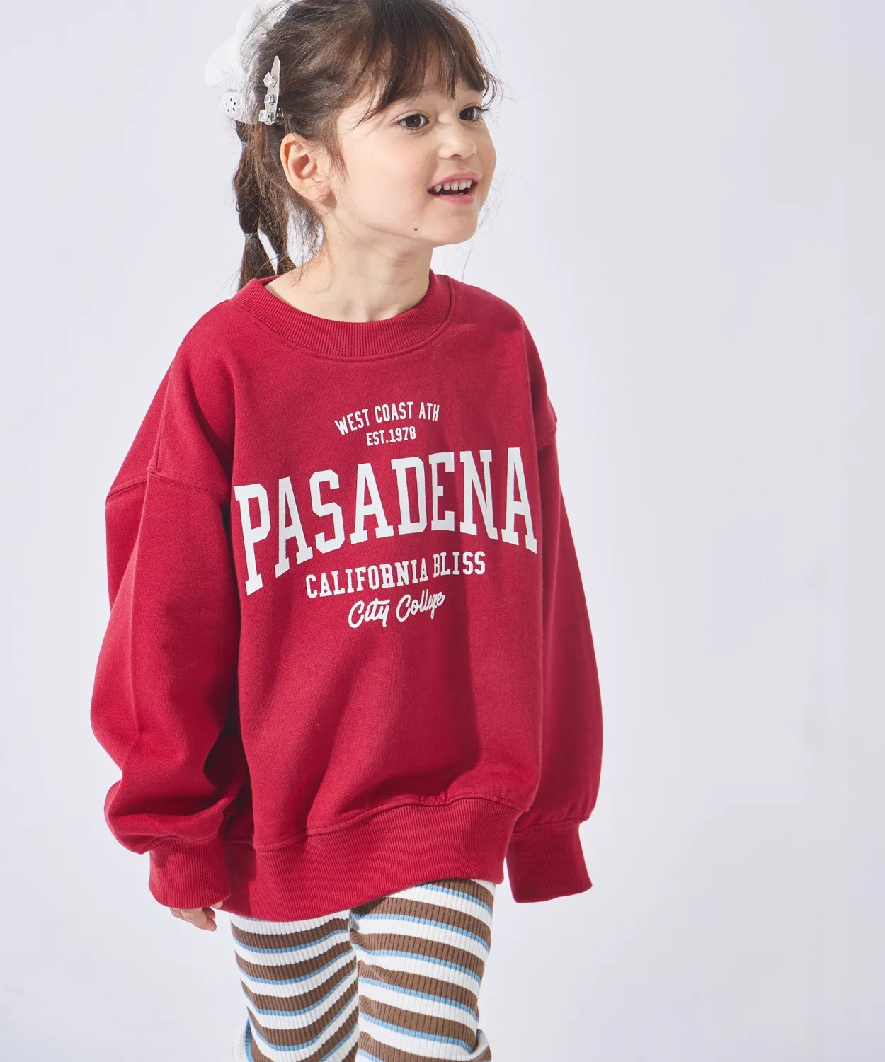 Детский свитшот с принтом, длинным рукавом, ever closet, Red