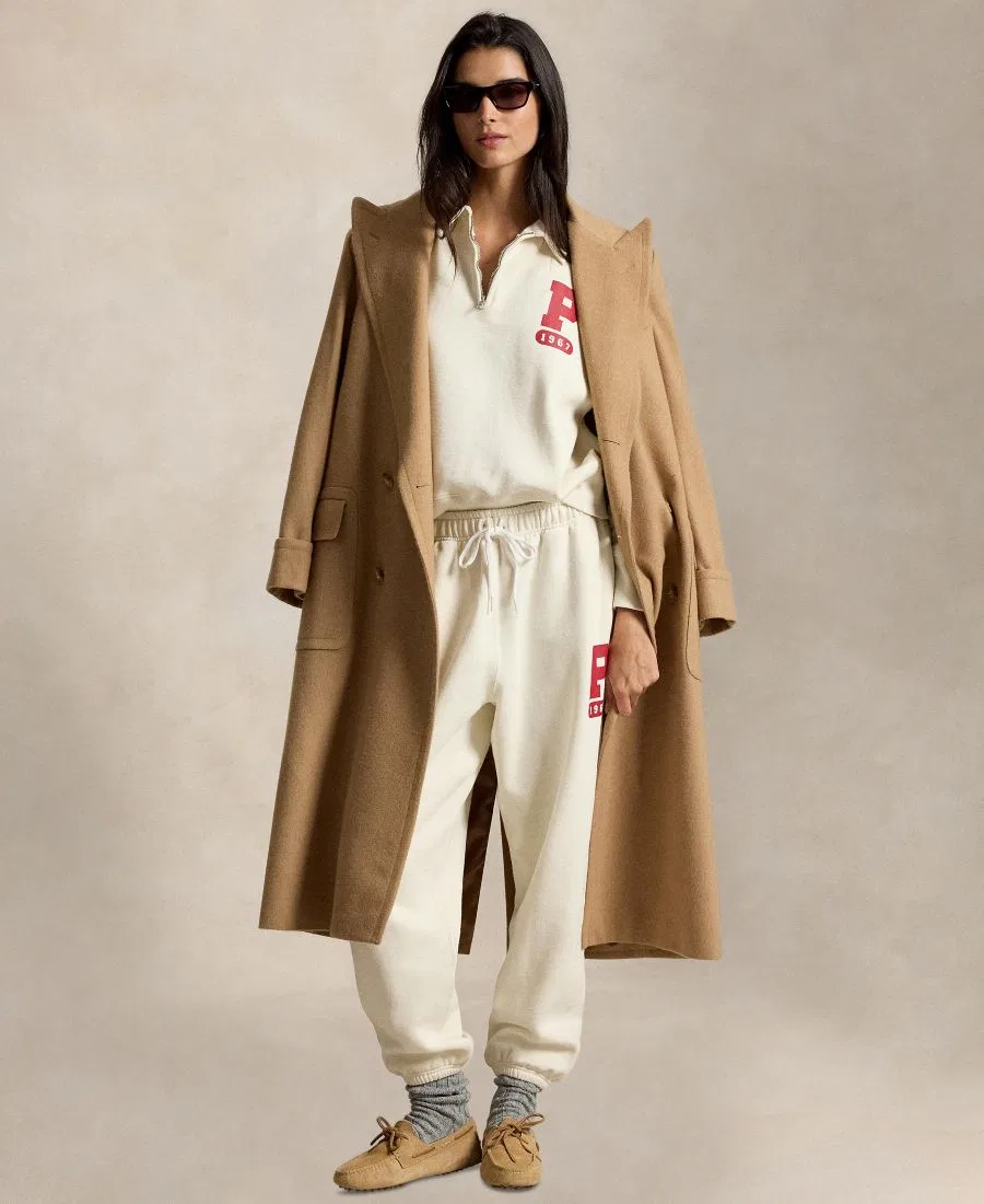 Свитшот с воротником-поло и четвертной молнией Polo Ralph Lauren, Warm White — фото 3