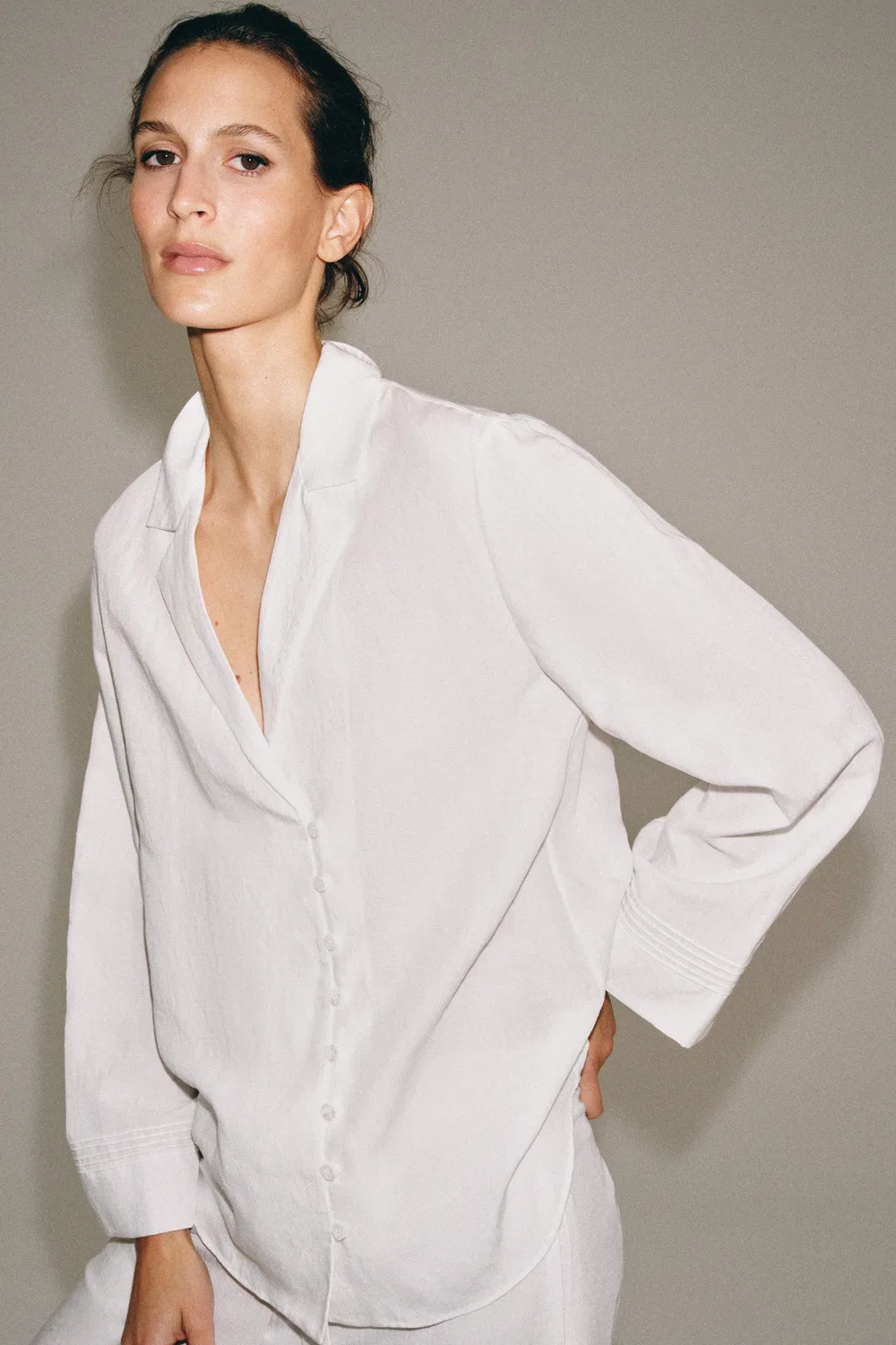 Рубашка на пуговицах из коллекции ZW ZARA, White — фото 2