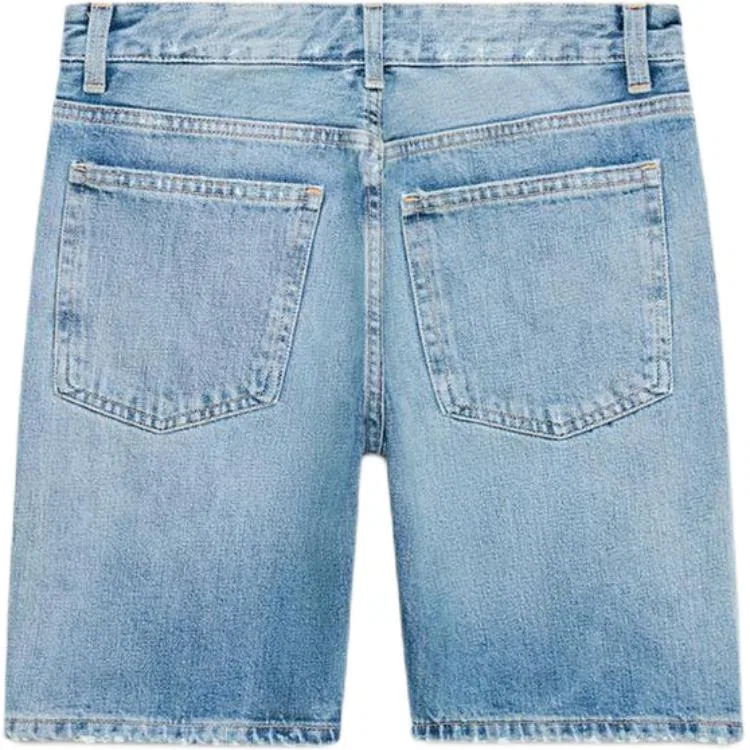 Женские джинсовые шорты прямого кроя Blue ZARA, Blue — фото 3