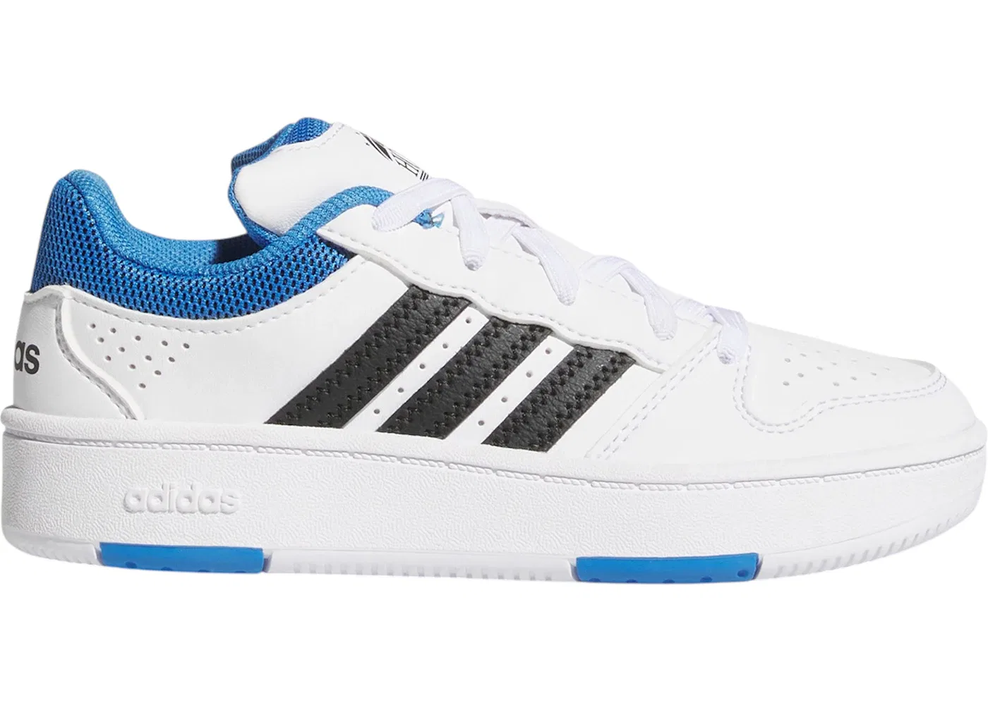 Детские кроссовки lifestyle с кожаным верхом Adidas Hoops Classic, Cloud White/Ray Blue/Core Black