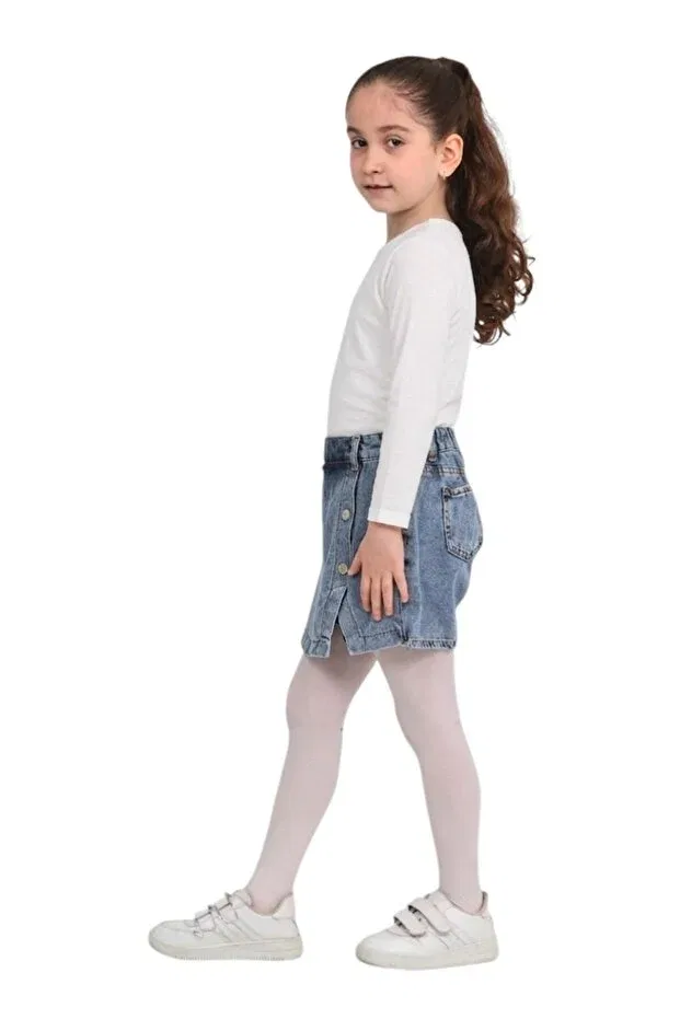 Детские шорты для девочек джинсовые на резинке Erdem Kids, Light Blue — фото 3
