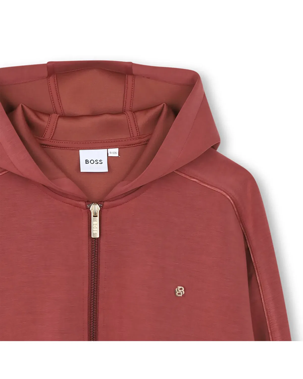 Детский кардиган для девочек с капюшоном BOSS Kidswear, Burdeos — фото 2