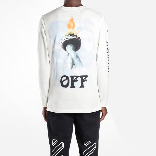 Толстовка statue of liberty long sleeved t-shirt 'black white blue' Off-White, черный — фото 3
