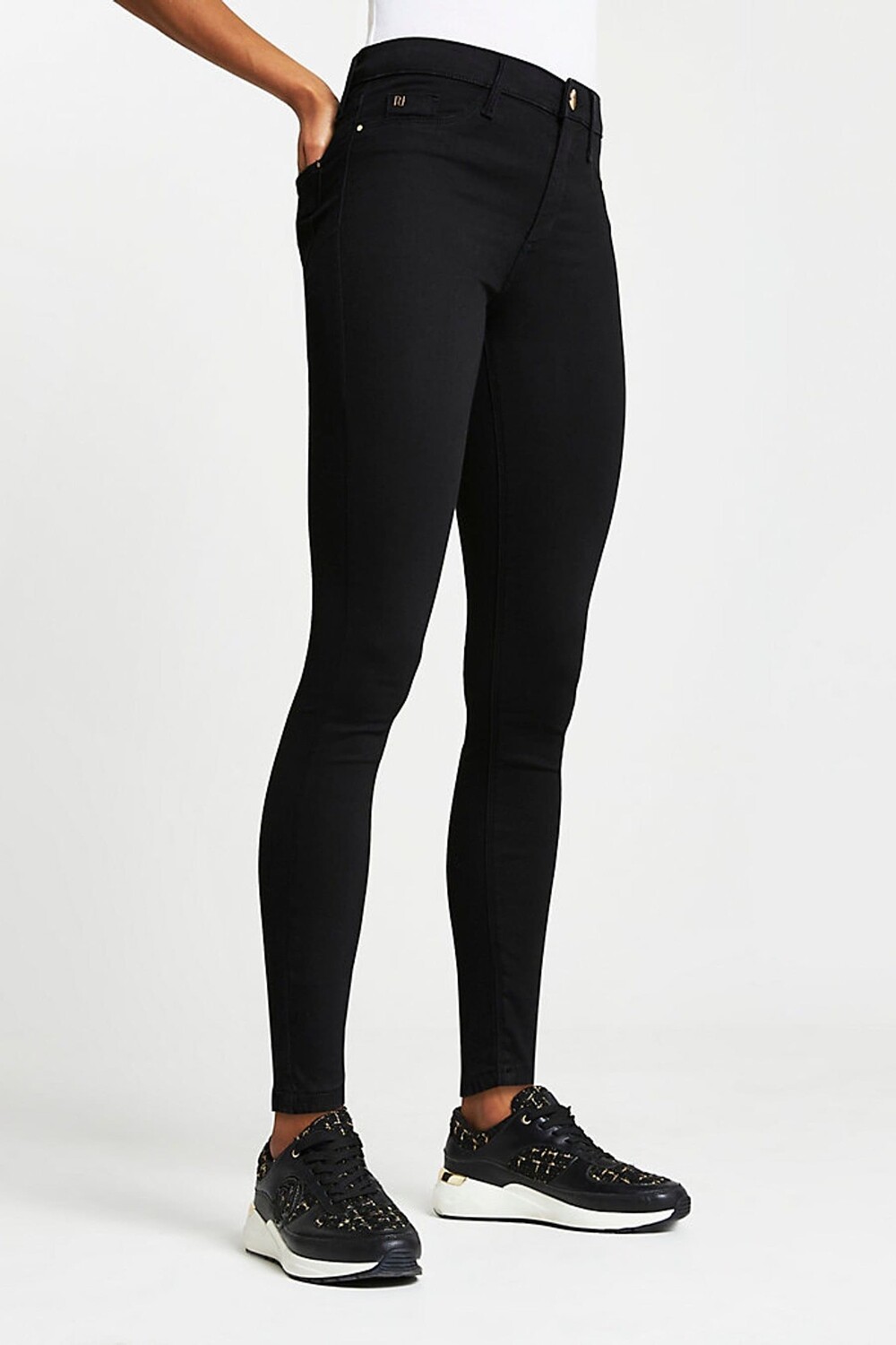 

Джинсы скинни Molly средней посадки River Island, черный