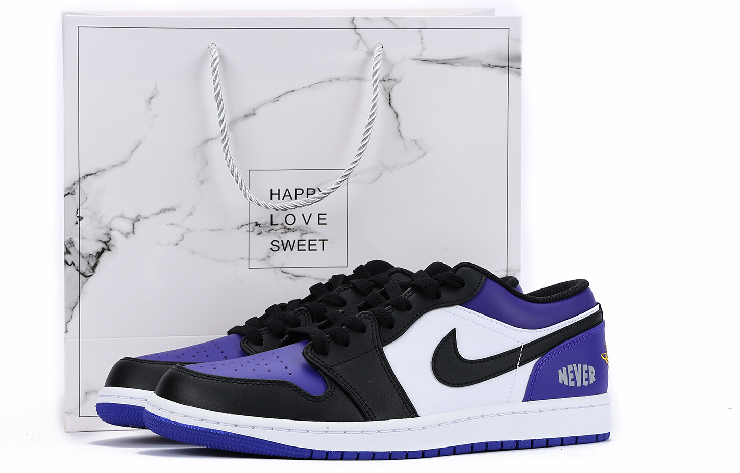 

Кроссовки Air Jordan 1 Vintage Basketball Shoes Men Low-top White/blue, фиолетовый