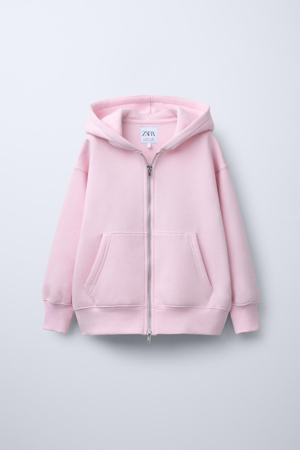 

Толстовка с капюшоном и застежкой-молнией ZARA, розовый