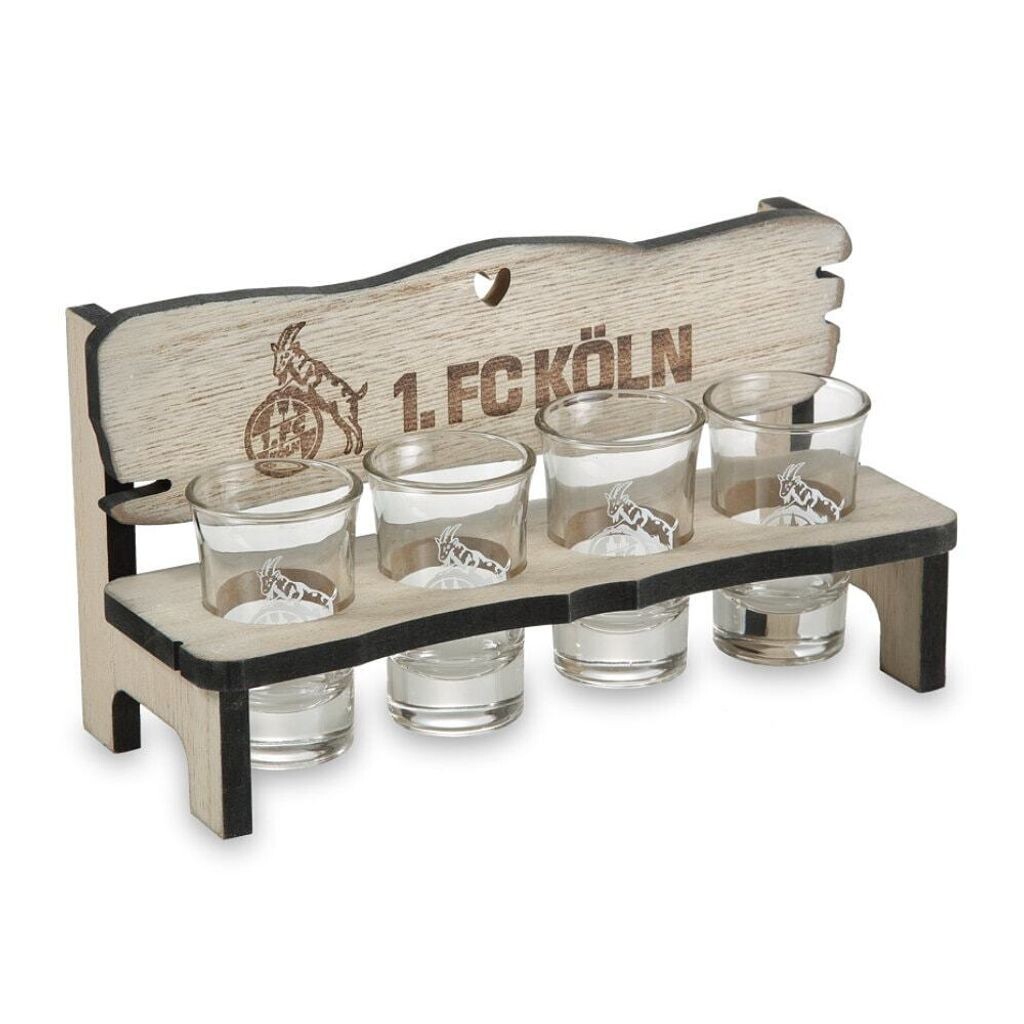 

1. Банка ликера FC Cologne "1. FC Cologne" с 4 стаканами 1. FC Köln, серый