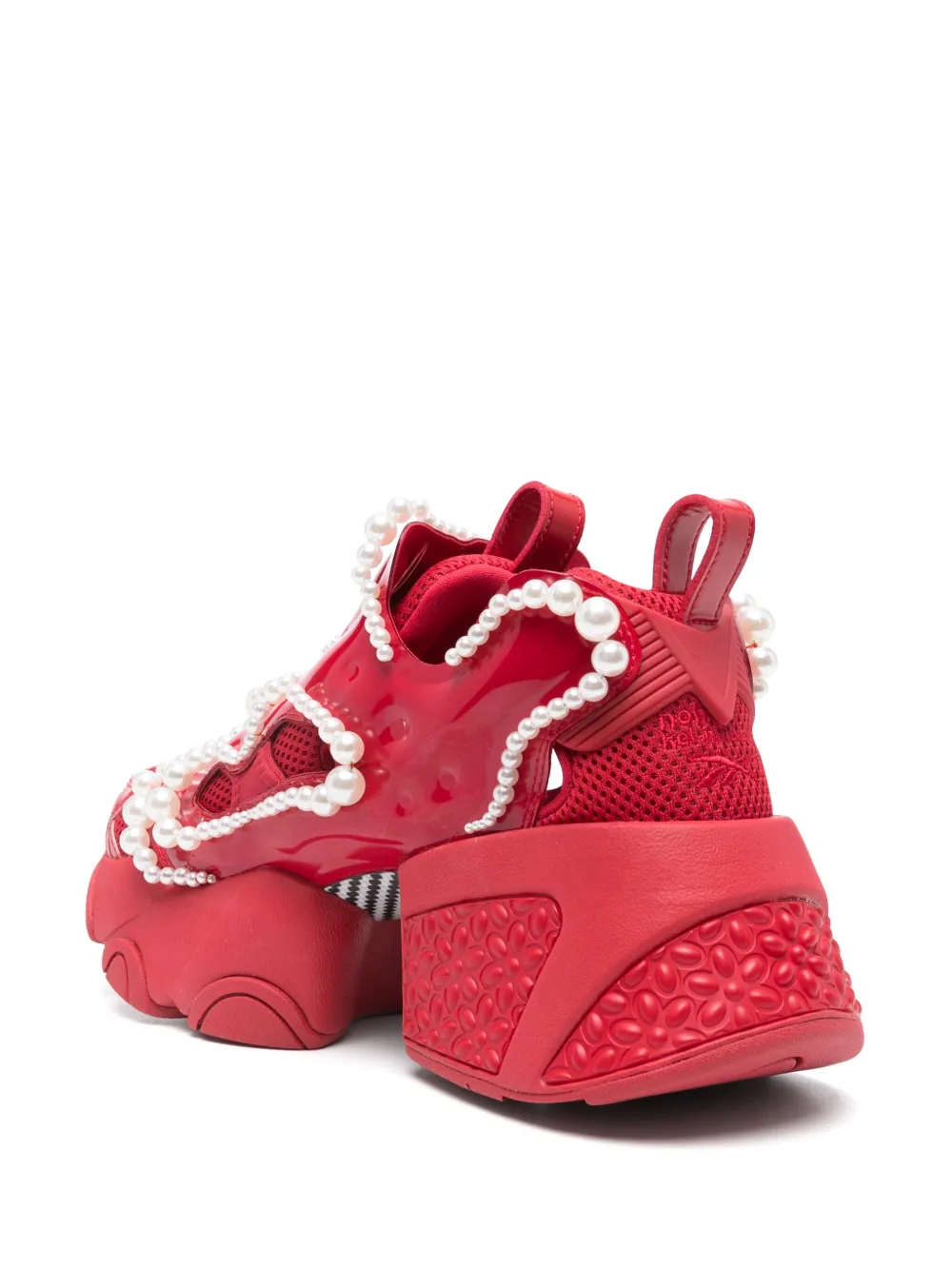 Кроссовки с искусственным жемчугом из коллаборации с Reebok Noir Kei Ninomiya, красный — фото 3