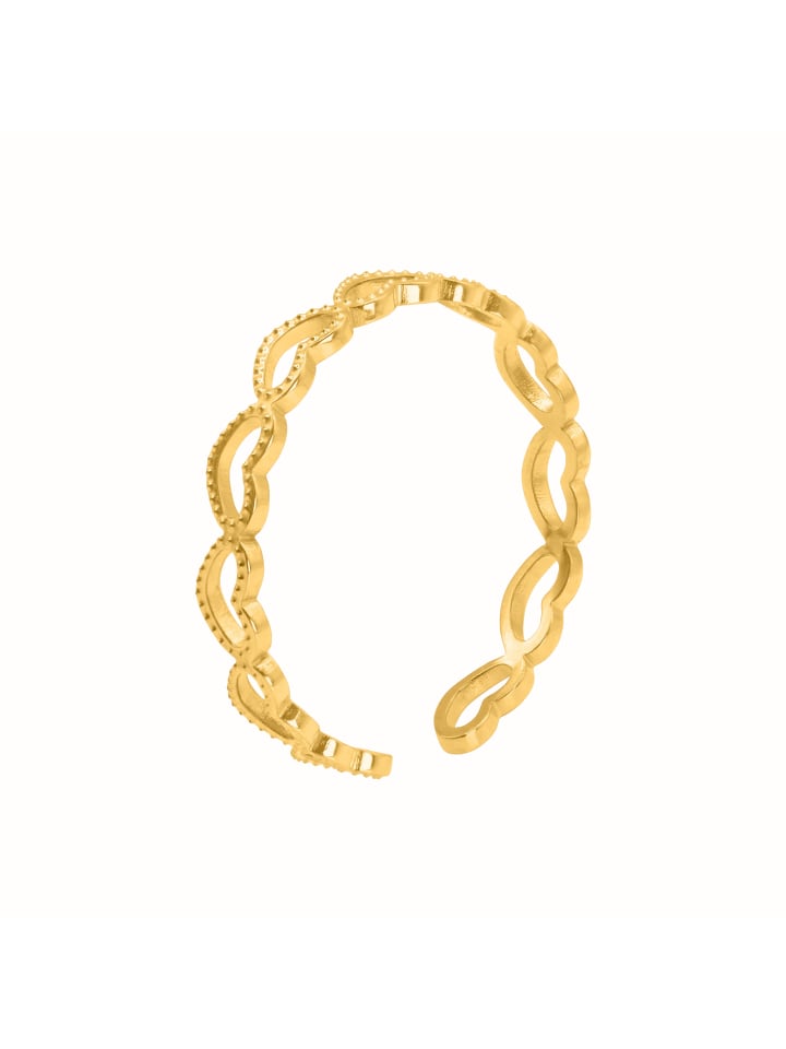 

Steel_Art Кольцо с сердечком, дамы Пиар, золотистого цвета