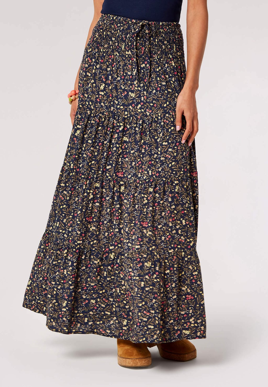 

Длинная юбка FLORAL SMOCK Apricot, темно-синий