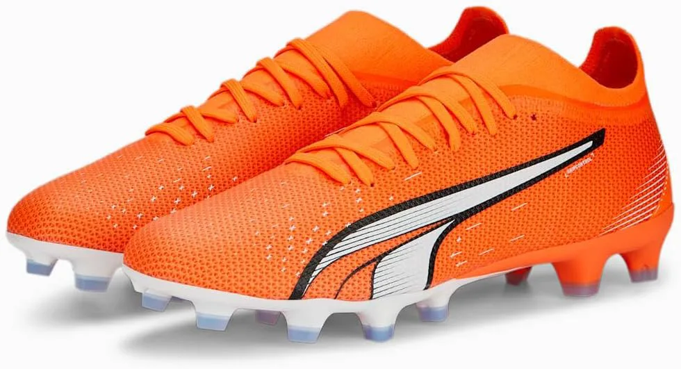 Футбольные бутсы Puma Mens Ultra Match FG, оранжевый/белый/синий — фото 2