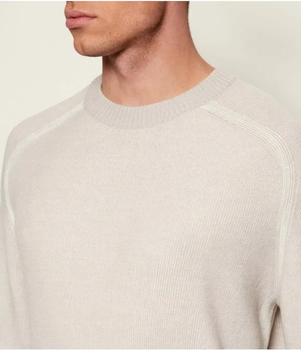 Шерстяной свитер Akajer relaxed fit Boss Orange, бежевый — фото 4