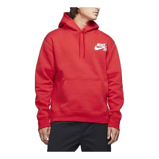 

Толстовка Nike SB Skateboard Icon Skateboard Hooded Long Sleeve Logo Pullover Sweatshirt Men's University Red, красный