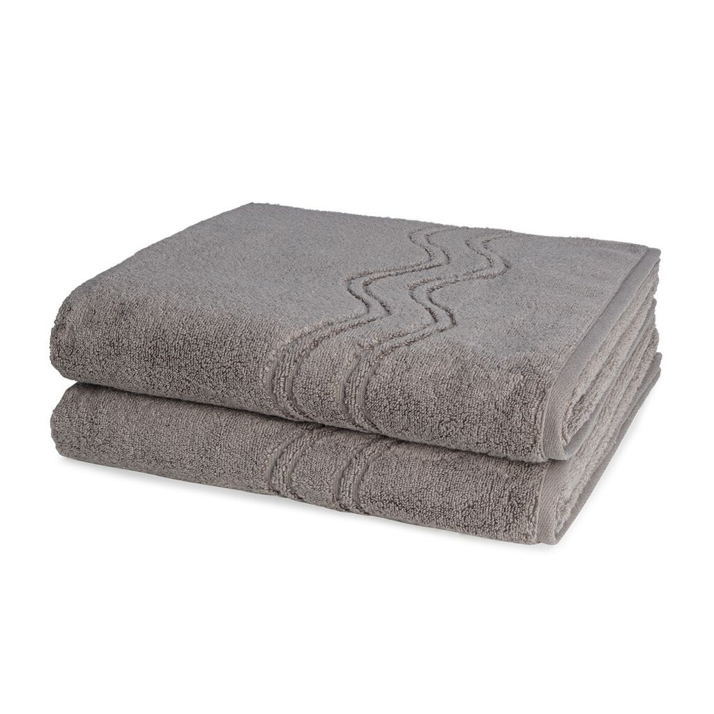 

2 полотенца для душа Ross Cashmere Feeling - в наборе, впитывающие и очень мягкие на ощупь, простые в уходе и приятные для кожи, с тонкой волнистой каймой