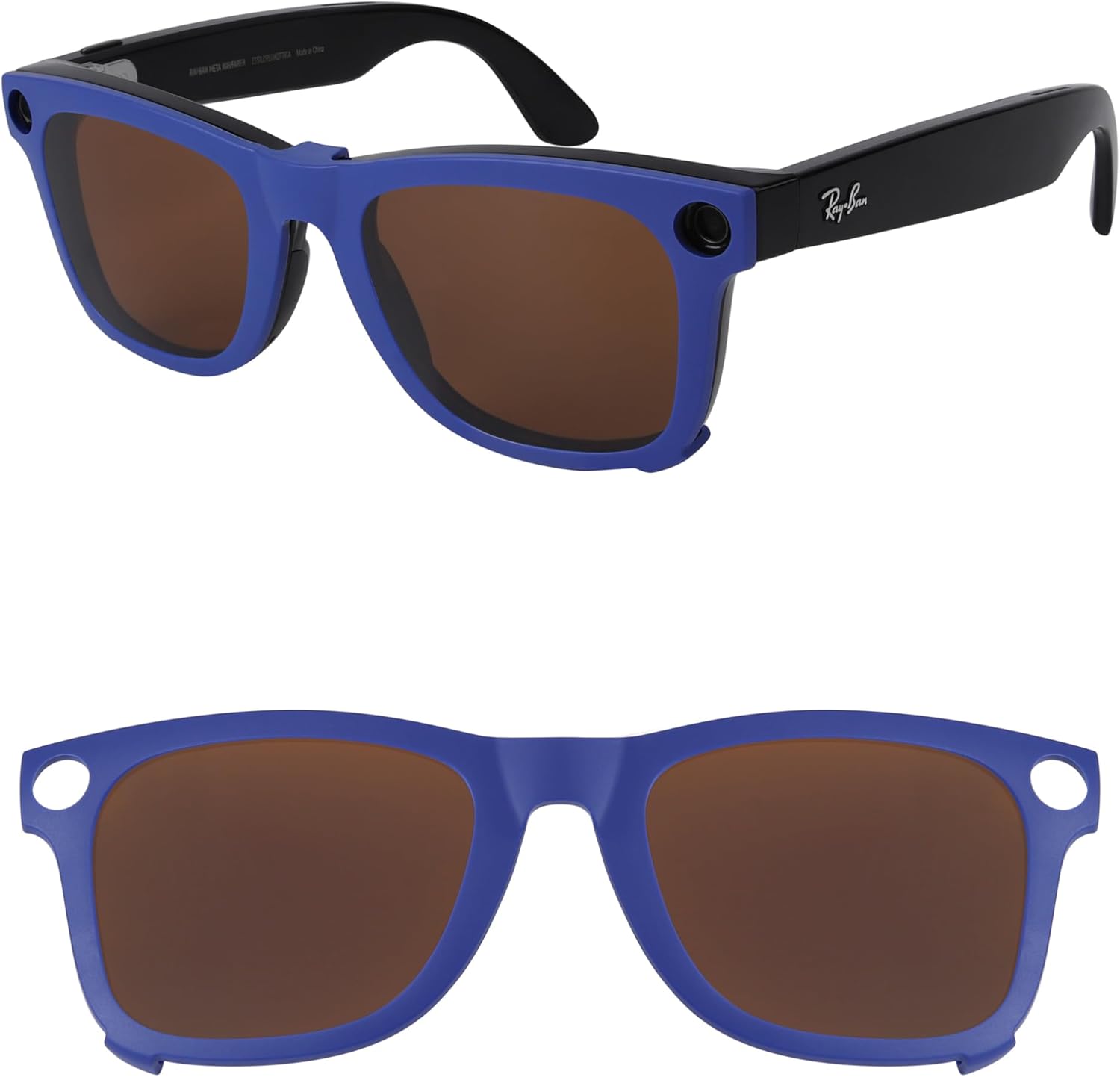 

Поляризованные очки с внешним креплением-клипсой для Ray-Ban Meta Wayfarer RW4008 и Gen 2 RW4012, размер Large 53-22, для мужчин и женщин, с защитой от УФ-излучения HILEEN, Brown