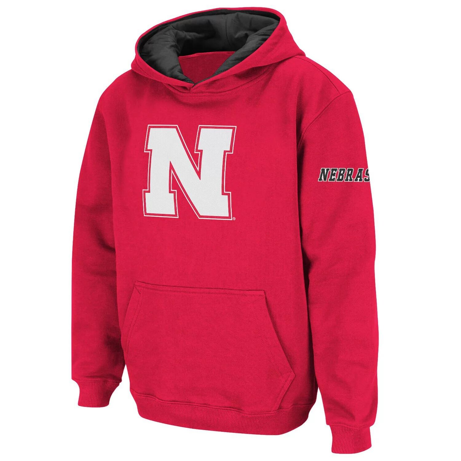 Пуловер с капюшоном и большим логотипом Youth Stadium Athletic Scarlet Nebraska Huskers Unbranded
