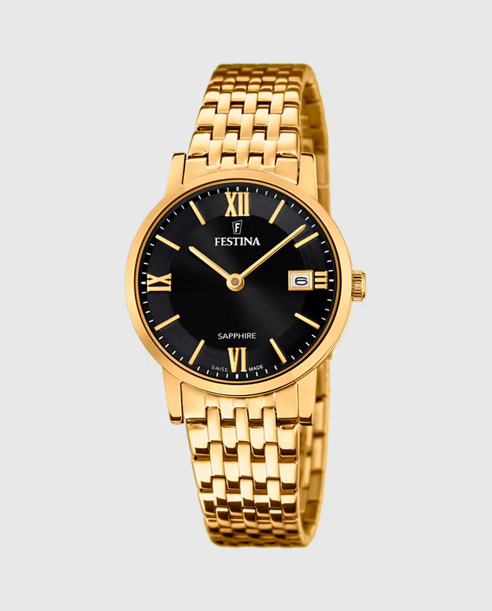 

Женские часы F20021/3 Swiss Made из золотой стали Festina, золотой