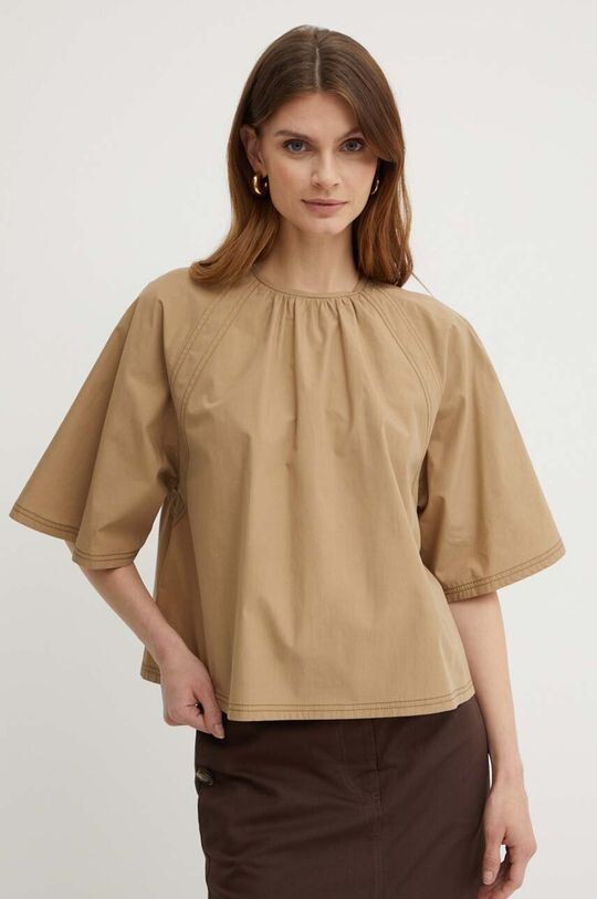 

Хлопковая блузка Weekend Max Mara, бежевый
