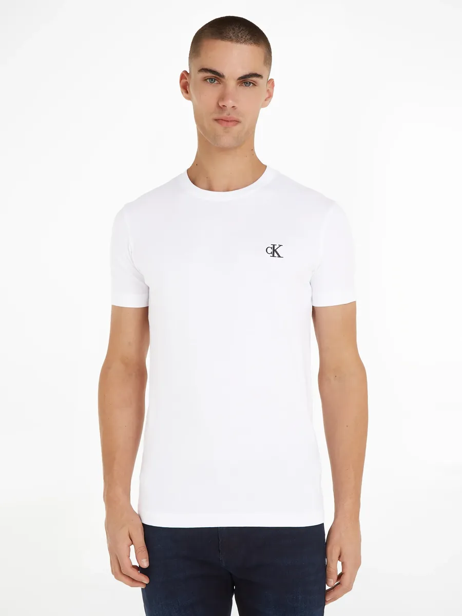 

Футболка Calvin Klein Jeans "CK ESSENTIAL SLIM TEE" с вышивкой логотипа, белый