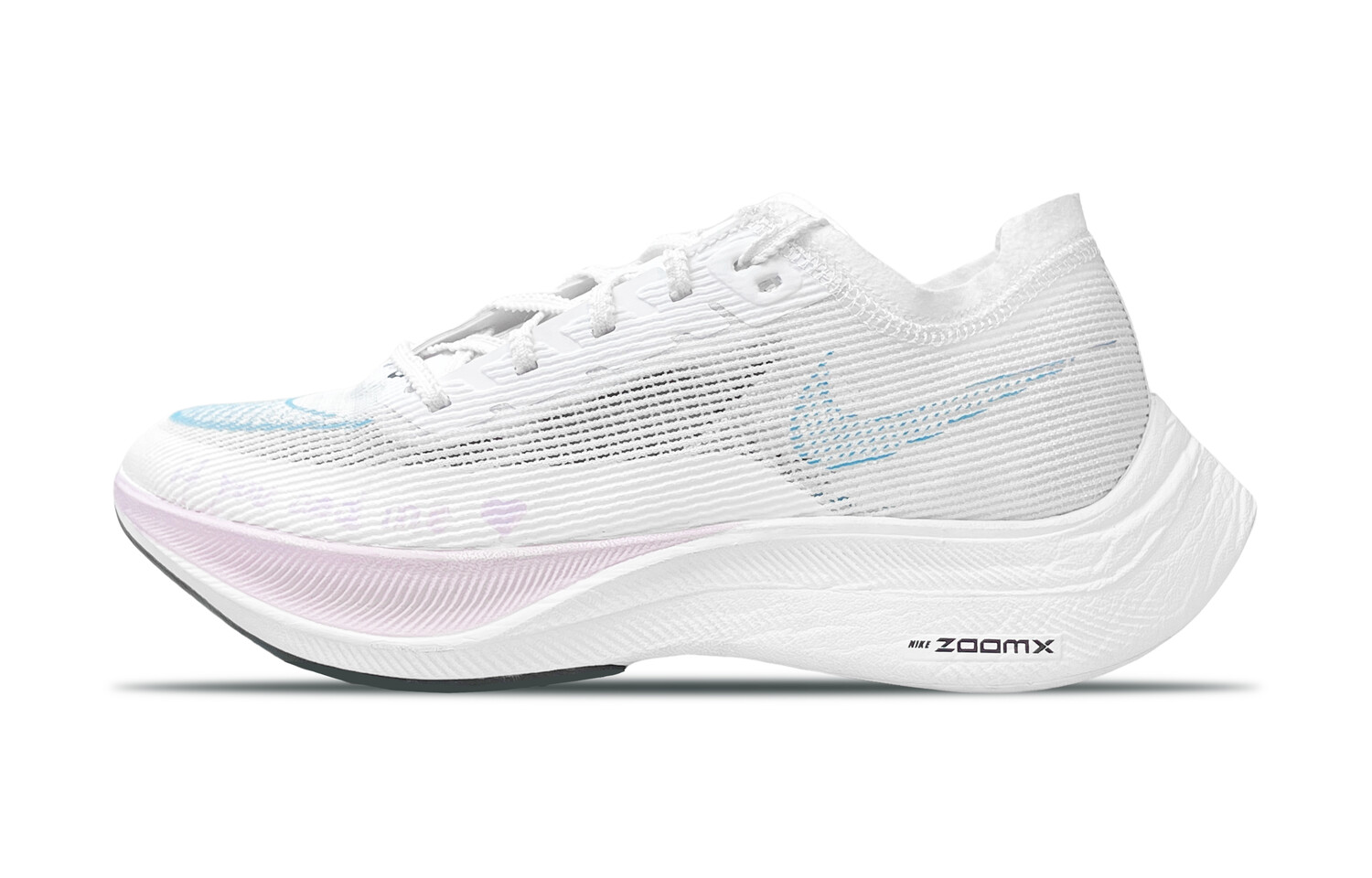 

Кроссовки женские ZoomX Vaporfly Next% 2 с низким верхом, белые/розовые Nike