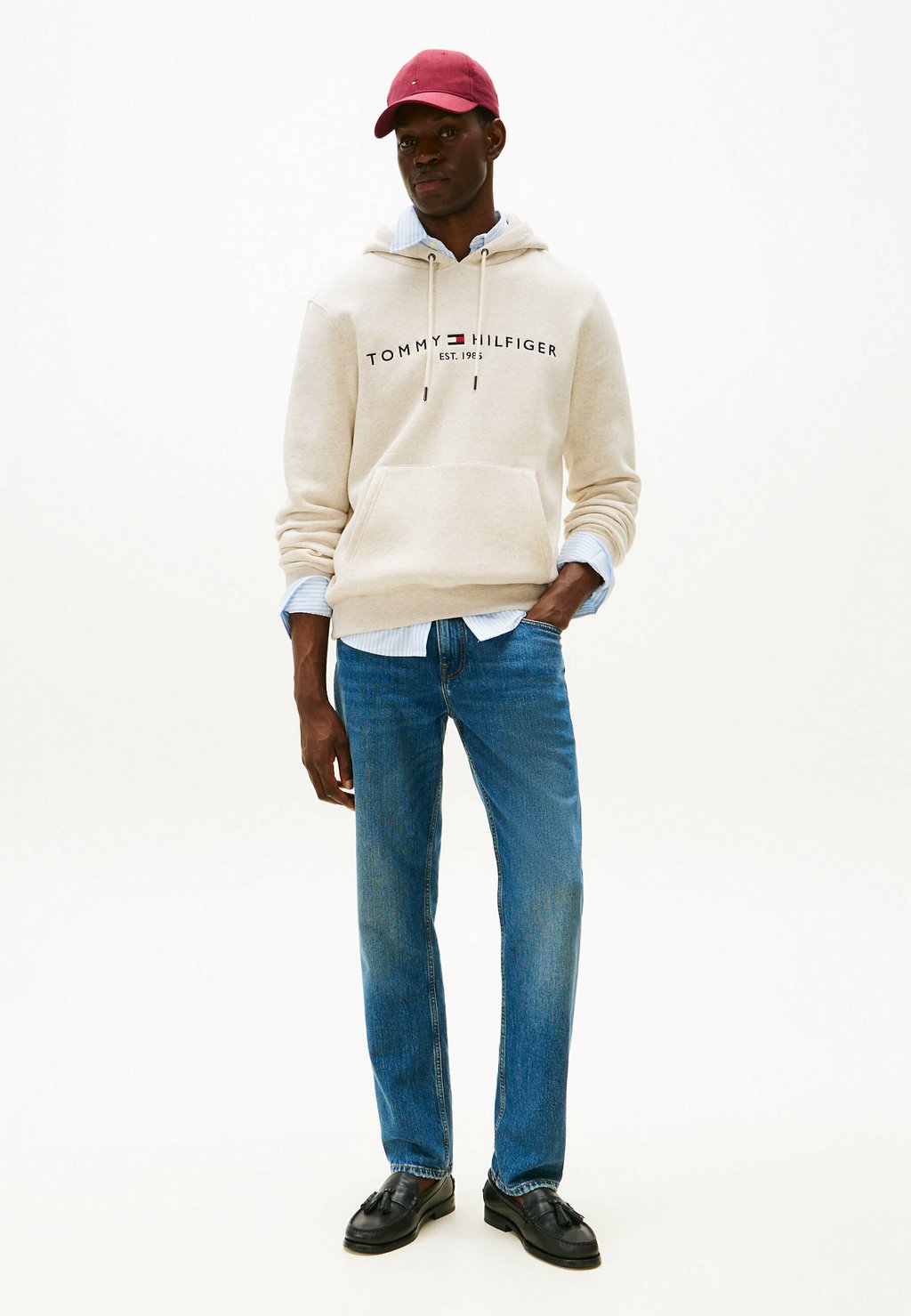 Толстовка LOGO - Hoodie Tommy Hilfiger, кремовый — фото 2