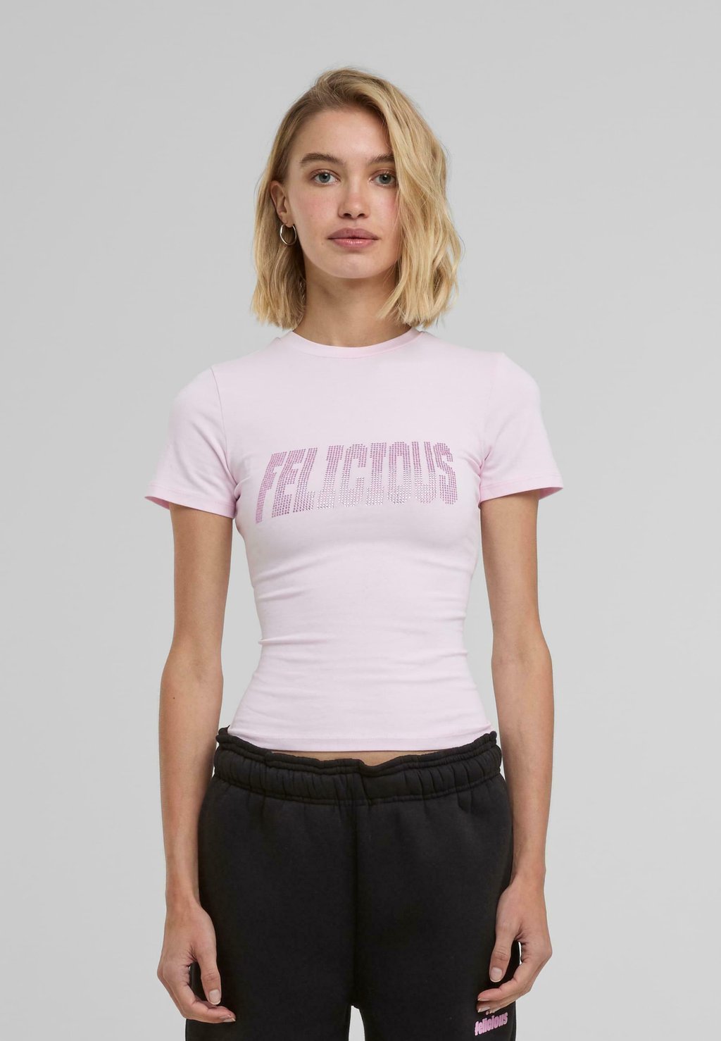 

Футболка с принтом TIGHT RHINESTONES FELICIOUS, фуксия