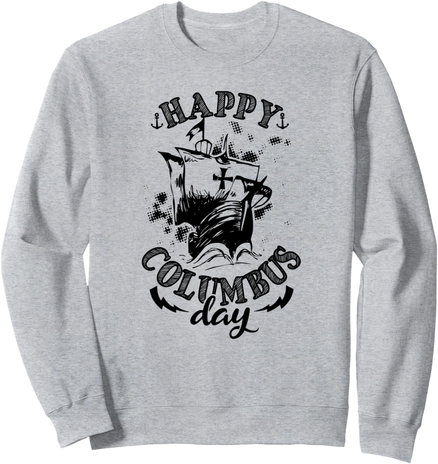 

Толстовка с надписью «Счастливого Дня Колумба» Happy Columbus Day, серый