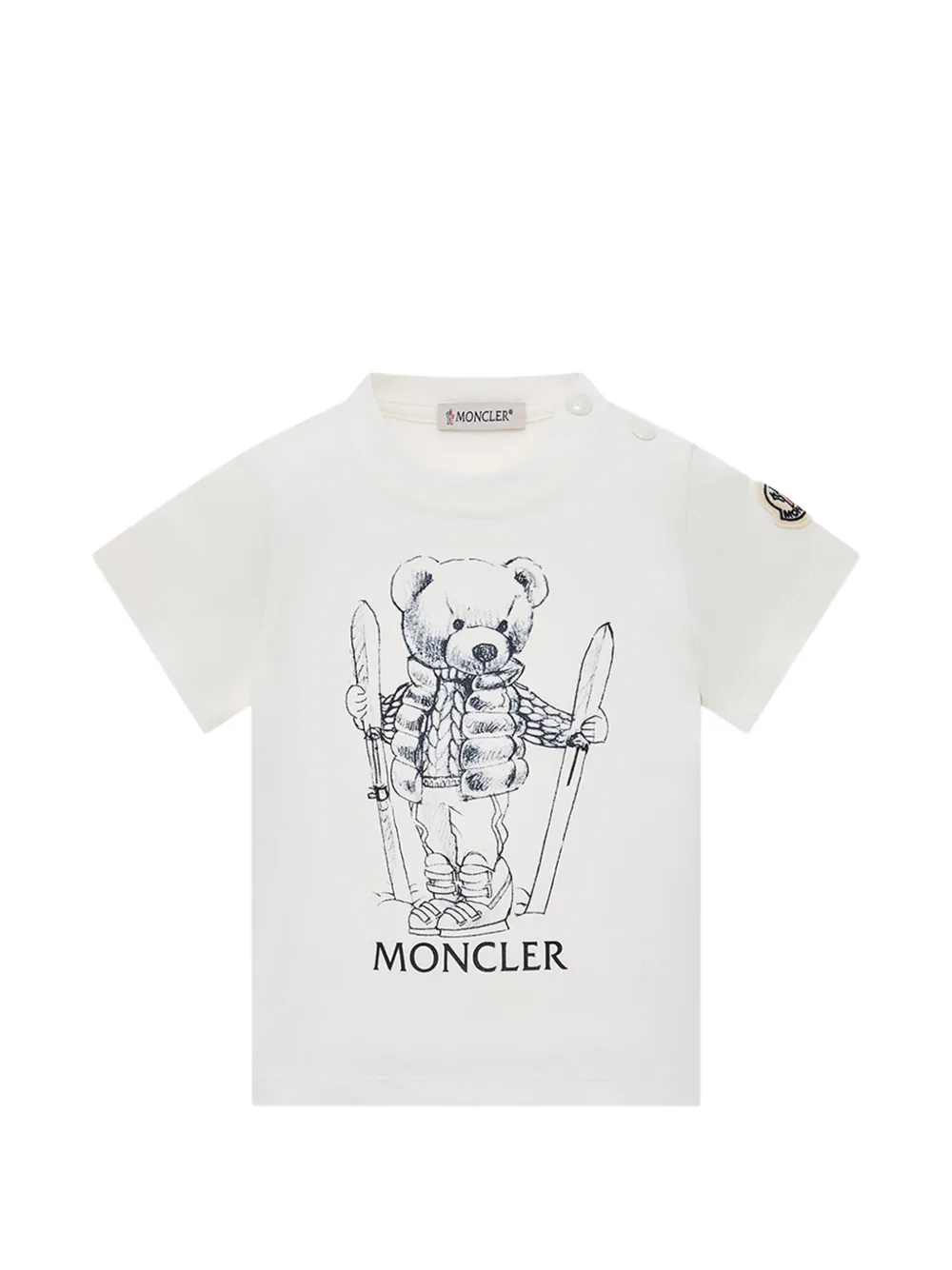 

Футболка с принтом медведя Moncler Enfant, белый