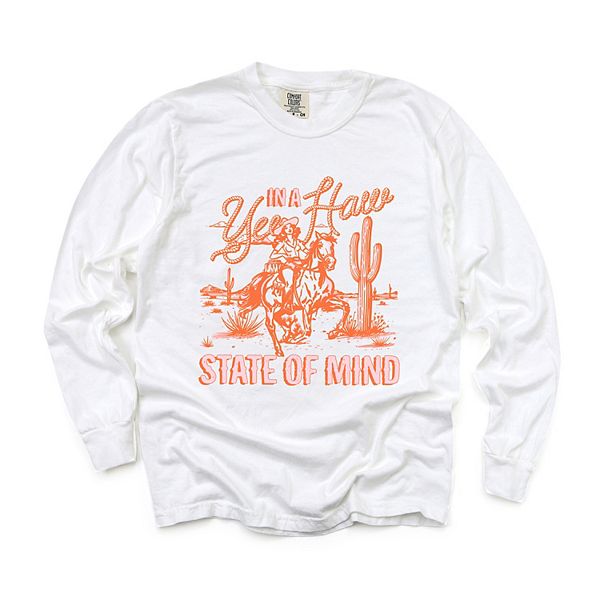 

Yee haw state of mind garment dyed лонгслив Simply Sage Market, White